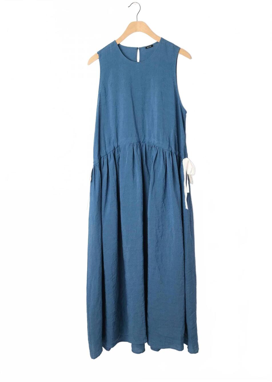 NEW APUNTOB women's long linen dress in sugar blue
